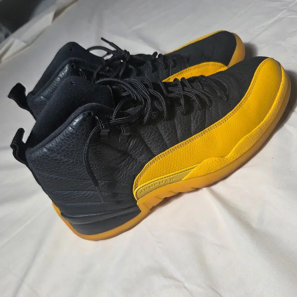 Air Jordan 12 Retro University Gold Black Yellow 130690-070 Mens Size 9 No Box